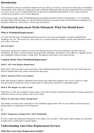 Windshield Replacement Myths Debunked: What You Should Know