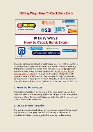 10 Easy Ways: How To Crack Bank Exam