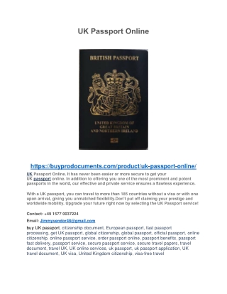 UK Passport Online PDF