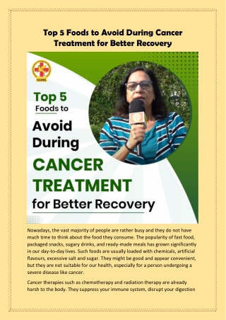 Top 5 Foods to Avoid During Cancer Treatment for Better Recovery
