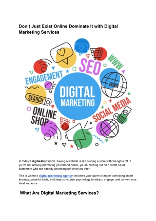 Don’t Just Exist Online Dominate It with Digital Marketing Services