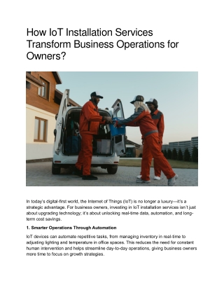 how iot installation services transform business
