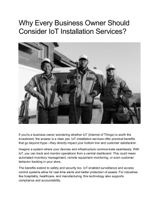 Why Every Business Owner Should Consider IoT Installation Services