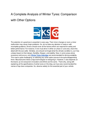 a complete analysis of winter tyres comparison