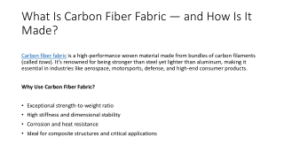 What Is Carbon Fiber Fabric