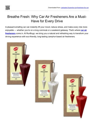 Breathe Fresh- Why Car Air Fresheners Are a Must-Have for Every Drive