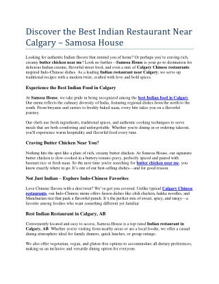Discover the Best Indian Restaurant Near Calgary
