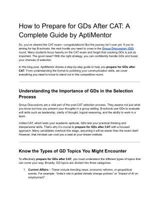 how to prepare for gds after cat a complete guide