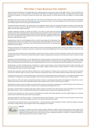 What Makes A Tapas Restaurant Truly Authentic.docx
