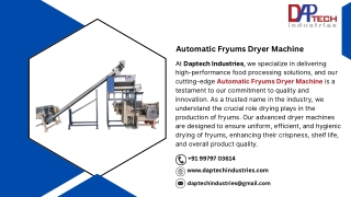 Automatic Fryums Dryer Machine