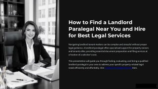 Professional Landlord Paralegal Near Me – Legal Solutions for Property Owners