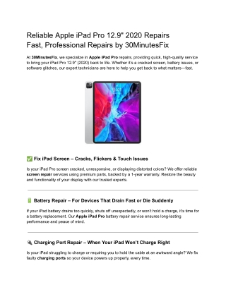 Reliable Apple iPad Pro 12.9_ 2020 Repairs _ 30MinutesFix