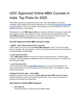 UGC Approved Online MBA Courses in India_ Top Picks for 2025