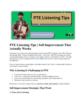 PTE Listening Tips | Self-Improvement That Actually Works