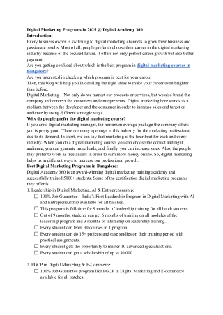 Digital Marketing Programs in 2025 @ Digital Academy 360