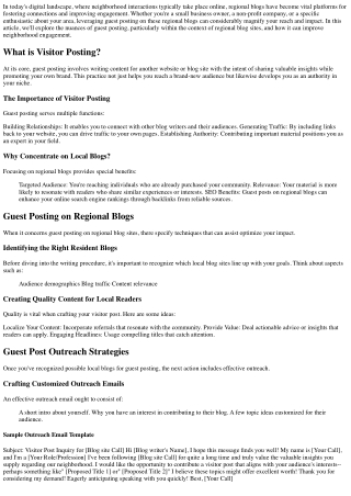Regional Blog Sites Matter: How to Leverage Guest Posting for Neighborhood Engag