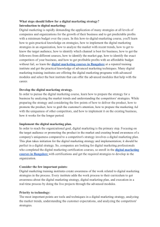 What steps should follow for a digital marketing strategy