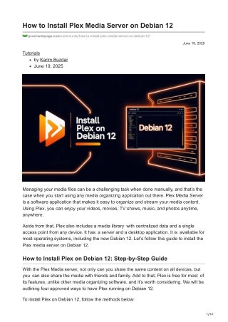how to install plex media server on debian 12