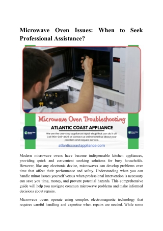 microwave oven issues when to seek professional