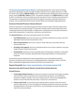 Aluminum Extruded Products Market Status and Outlook 2025-2037