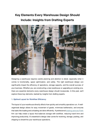key elements every warehouse design should