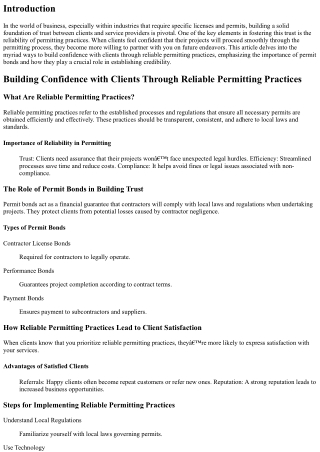 Building Confidence with Clients Through Reliable Permitting Practices