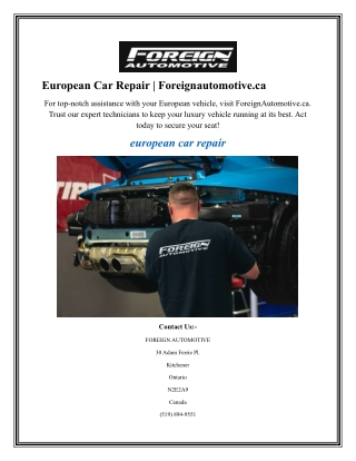 European Car Repair Foreignautomotive.ca