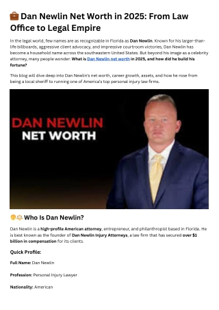 Dan Newlin Net Worth