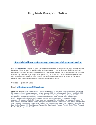 Buy Irish Passport Online PDF