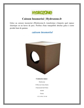caisson insonoris hydrozone fr