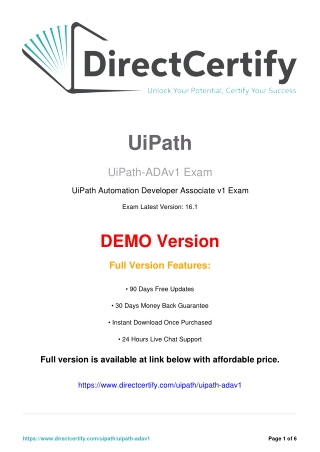 Master UiPath-ADAv1 with Practice Questions and Answers PDF
