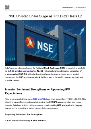 NSE Unlisted Share Surge as IPO Buzz Heats Up