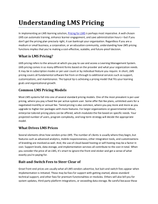 Understanding LMS Pricing
