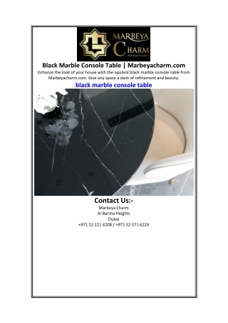 Black Marble Console Table  Marbeyacharm.com.