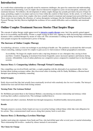 Online Couples Therapy Success Stories That Inspire Hope