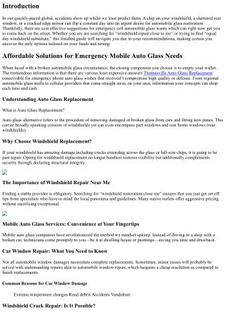 Affordable Solutions for Emergency Mobile Auto Glass Needs.