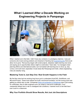 Tier 2 _ TCBP _ What I Learned After a Decade Working on Engineering Projects in Pampanga