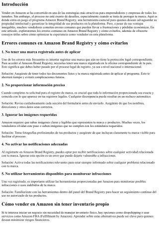 Errores comunes en Amazon Brand Registry y cómo evitarlos
