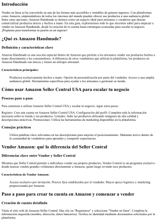Guía para principiantes en Amazon Handmade: cómo empezar a vender