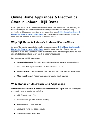 Online Home Appliances & Electronics Store in Lahore - Bijli Bazar (8)