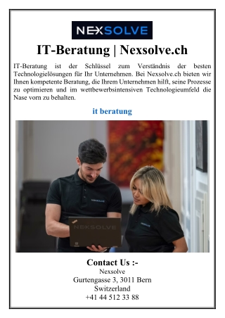 it beratung nexsolve ch it beratung ist der schl