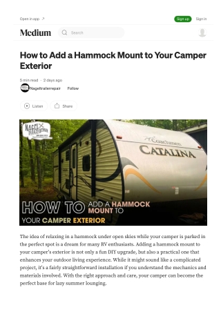 Learn Hammock Mounting from RV Camper Repair Michigan