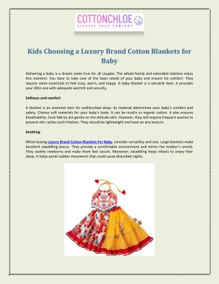 Kids Choosing a Luxury Brand Cotton Blankets for Baby