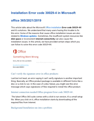 Installation Error code 30029-4 in Microsoft office 365/2021/2019