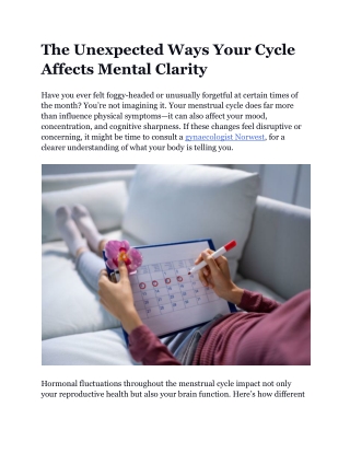 The Unexpected Ways Your Cycle Affects Mental Clarity