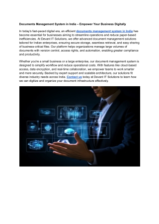 Documents Management System in India – Empower Your Business Digitally