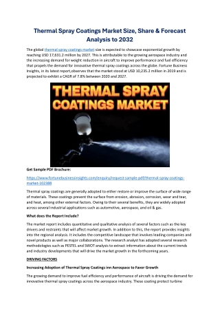 Thermal Spray Coatings Market Analysis, Key Players & Industry Forecast to 2032