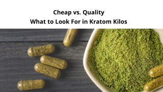 Cheap vs. Quality – What to Look For in Kratom Kilos