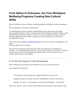 From Optics to Outcomes_ Are Your Workplace Wellbeing Programs Creating Real Cultural Shifts_