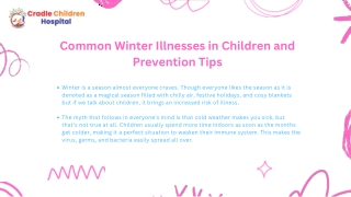 Common Winter Illnesses in Children and Prevention Tip
